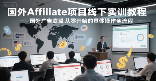 国外Affiliate项目线下实训教程，国外广告联盟从零开始的具体操作全流程-辰风资源站
