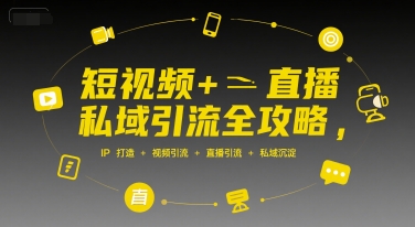短视频+直播私域引流全攻略，IP打造 +视频引流 +直播引流 +私域沉淀-辰风资源站