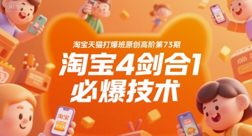 淘宝天猫打爆班原创高阶第73期，淘宝4剑合1必爆技术-辰风资源站