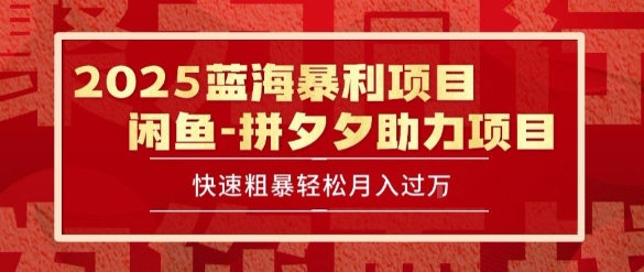 2025 最新闲鱼蓝海暴利项目 快速粗暴让你月入过1W不是梦，保姆级教程【揭秘】-辰风资源站