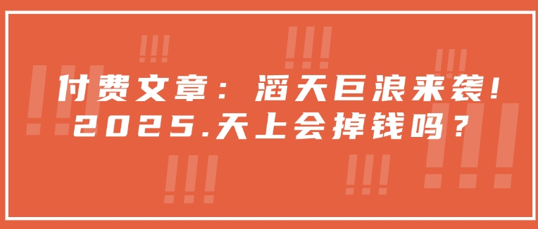 付费文章：滔天巨浪来袭！2025天上会掉钱吗？-慕云辰风博客