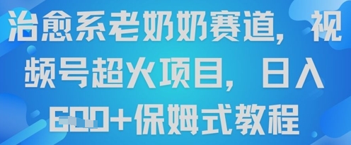 治愈系老奶奶赛道，视频号超火项目，日入6张+保姆式教程-辰风资源站