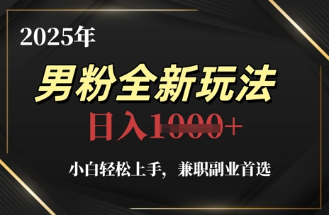 2025年男粉全新玩法，小白轻松上手，兼职副业首选，轻轻松松日入1k+-辰风资源站