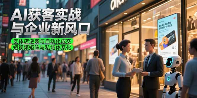 （15348期）AI获客实战与企业新风口，实体店逆袭与自动化成交 短视频矩阵与私域体系化-辰风资源站