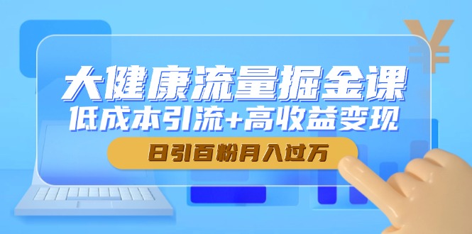 （14811期）大健康流量掘金课，低成本引流+高收益变现，日引百粉月入过万-辰风资源站