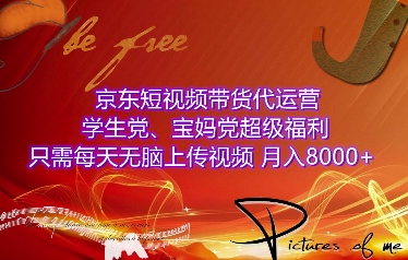 京东短视频带货代运营，学生党、宝妈党超级福利，只需每天无脑上传视频，月入8000+【仅揭秘】-慕云辰风博客