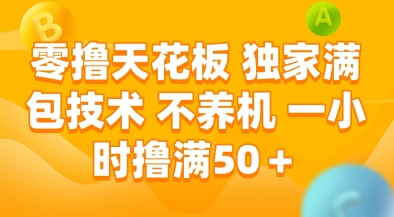 零撸天花板，独家满包技术，不用养机，一小时撸满50+，收益稳定【揭秘】-辰风资源站