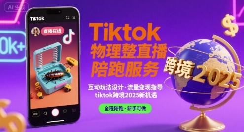 Tiktok物理整蛊直播陪跑服务-tiktok跨境2025-辰风资源站