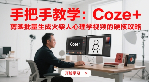 手把手教学：Coze + 剪映批量生成火柴人心理学视频的硬核攻略-辰风资源站