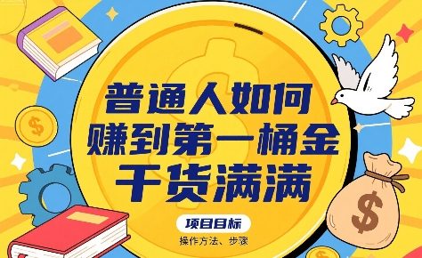 普通人如何賺到第一桶金，干货满满，操作方法及步骤-辰风资源站