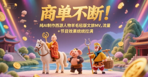 商单不断！纯AI制作西游人物羊毛毡版文旅MV，流量+节目效果统统拉满-辰风资源站