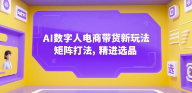 AI数字人电商带货新玩法，矩阵打法，精进选品-辰风资源站