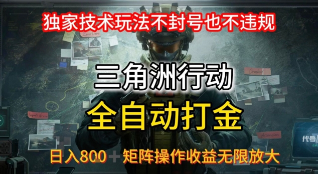 三角洲最新全自动G机，独家技术玩法，不封号也不违规， 日入8张+可矩阵操作，收益无限放大【揭秘】-辰风资源站