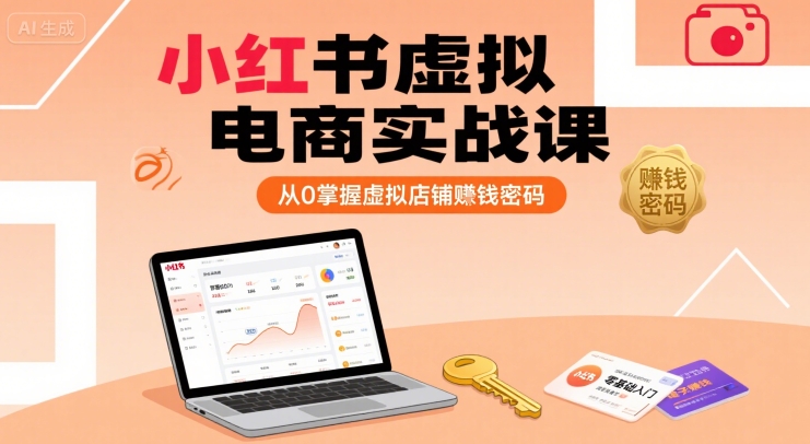 小红书虚拟电商实战课，从0掌握虚拟店铺賺钱密码-辰风资源站
