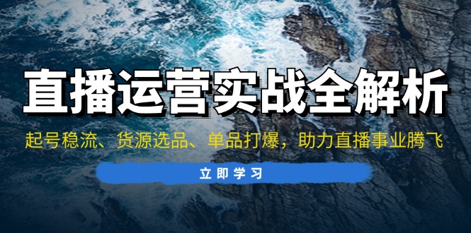 （13294期）直播运营实战全解析：起号稳流、货源选品、单品打爆，助力直播事业腾飞-慕云辰风博客