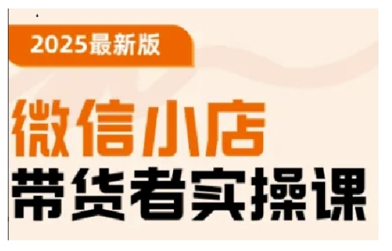 2025最新版微信小店带货者实操课，基础操作到高级运营技巧，快速上手-慕云辰风博客