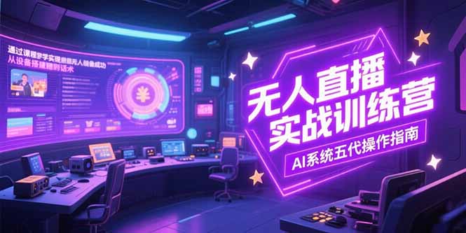 （15315期）无人直播实操训练营，从设备搭建到话术，AI系统五代操作指南(7月更新)-辰风资源站