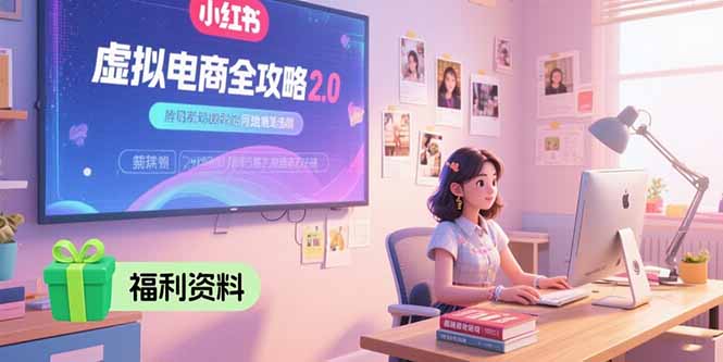 （15387期）虚拟电商全攻略2.0，开店选品实操流程，账号定位、货源发布、笔记发布技巧-辰风资源站