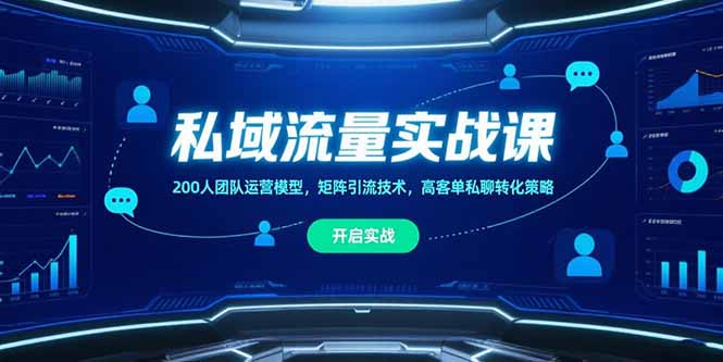 （15403期）私域流量实战课，200人团队运营模型，矩阵引流技术，高客单私聊转化策略-辰风资源站