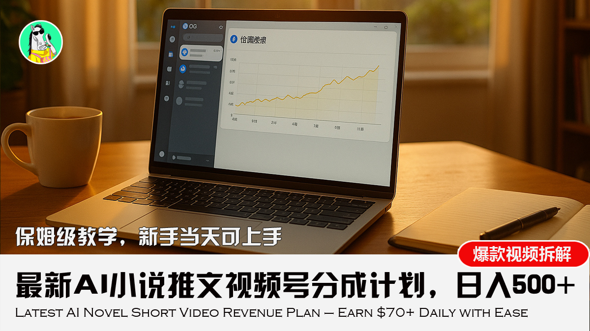 （15614期）最新AI小说推文视频号分成计划，新手小白也能当天日入500+教程-辰风资源站