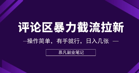 评论区暴力截流拉新：捡钱项目，操作简单，有手就行，日入几张-辰风资源站