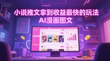 小说推文拿到收益最快的玩法，AI漫画图文-辰风资源站