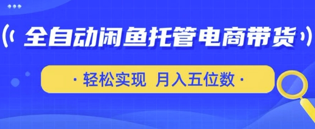 全自动闲鱼托管式电商带货，只需一部安卓手机和一个闲鱼号，轻松实现月入五位数【揭秘】-辰风资源站