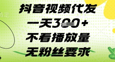 抖音视频代发一天3张+，不看播放量，无粉丝要求【揭秘】-辰风资源站