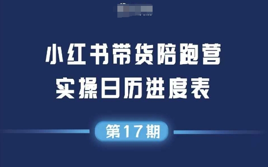 小红书第17期带货陪跑营，不囤货，无不直播，无不投流，通过选品+笔记内容+测品+笔记铺量+矩阵运营打爆款-辰风资源站