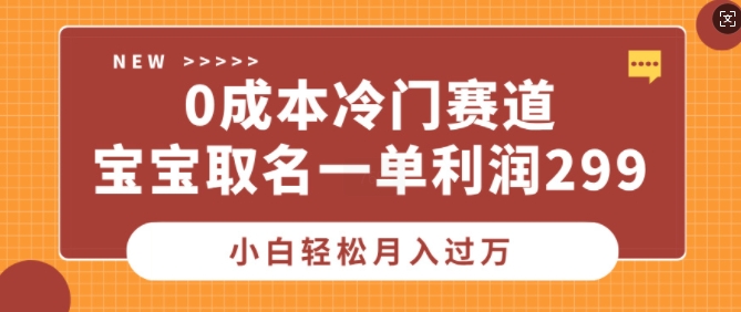 0成本冷门赛道，宝宝取名一单利润299，小白轻松月入过万-慕云辰风博客