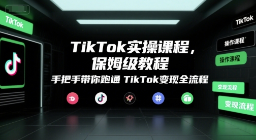TikTok实操课程，保姆级教程，手把手带你跑通TikTok变现全流程-辰风资源站