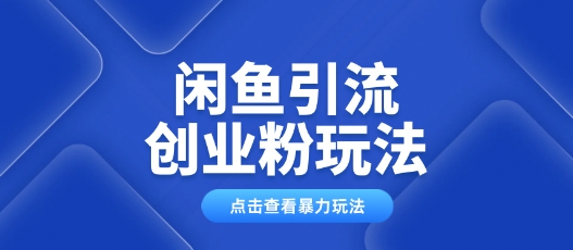 闲鱼引流创业粉0基础及可操作日引流百人保姆级教学-慕云辰风博客