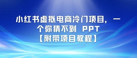 小红书虚拟电商冷门项目，一个你猜不到 PPT【附带项目教程】-辰风资源站