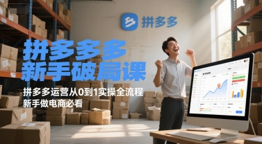 拼多多新手破局课，拼多多运营从0到1实操全流程，新手做电商必看-辰风资源站