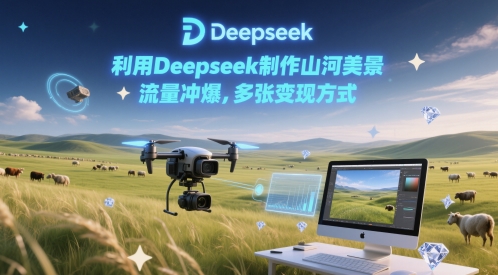 利用Deepseek制作山河美景，流量冲爆，多张变现方式-辰风资源站