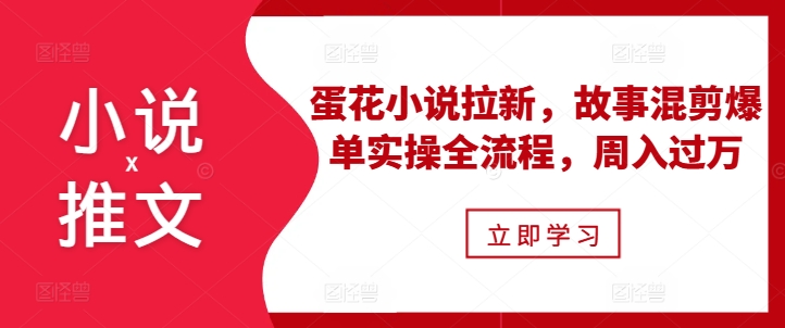 小说推文之蛋花小说拉新，故事混剪爆单实操全流程，周入过万-慕云辰风博客