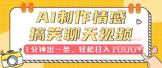 AI制作情感搞笑聊天视频，1分钟出一条，100%过原创，新手也能轻松上手-慕云辰风博客