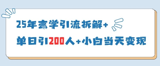 25年国学引流拆解+单日引200人+小白当天就能变现-辰风资源站