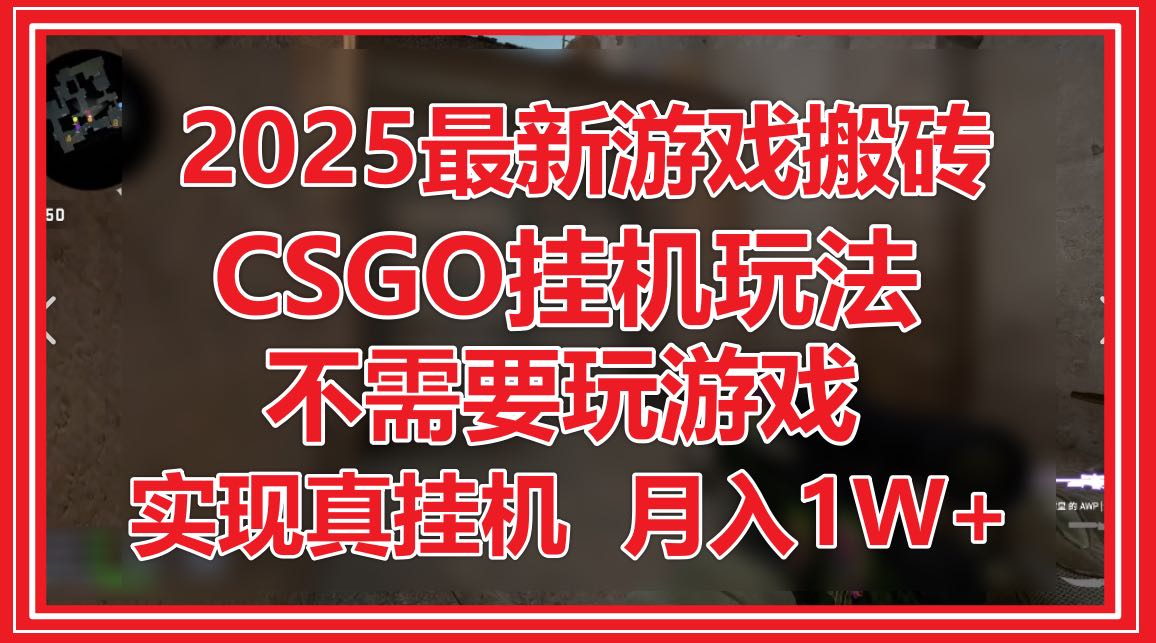 （14743期）2025最新游戏搬砖，CSGO挂机，不需要玩游戏，实现真挂机，月入1W+-辰风资源站