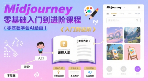 midjourney零基础入门到进阶课程，零基础学会AI绘画-辰风资源站