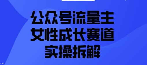 公众号流量主之女性成长赛道实操拆解-辰风资源站