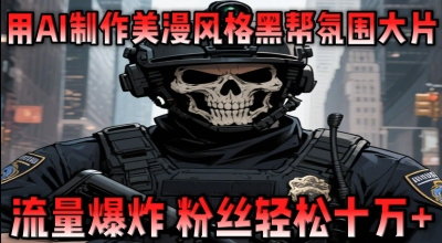 用AI制作美漫风格黑帮氛围大片，流量爆炸，粉丝轻松十W+-辰风资源站