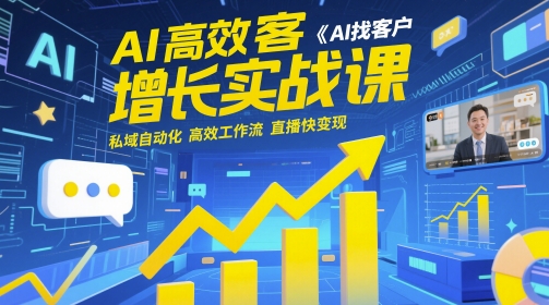 AI高效获客增长实战课，​AI找客户 私域自动化 高效工作流 直播快变现-辰风资源站