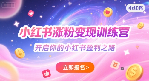 小红书涨粉变现训练营，开启你的小红书盈利之路-辰风资源站
